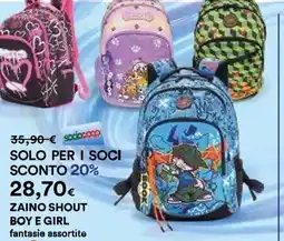 Ipercoop Zaino shout boy e girl offerta