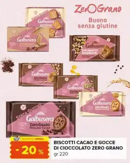 Tigre Galbusera Biscotti Cacao e Gocce di Cioccolato Zero Grano offerta