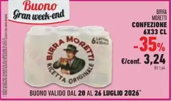 Conad Superstore Birra moretti offerta