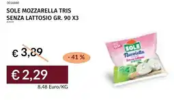Prezzemolo e Vitale SOLE MOZZARELLA TRIS SENZA LATTOSIO offerta