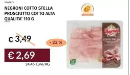Prezzemolo e Vitale Negroni Cotto Stella Prosciutto Cotto Alta Qualita' offerta