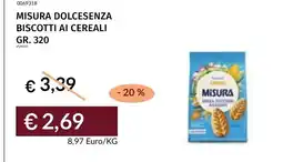 Prezzemolo e Vitale MISURA DOLCESENZA BISCOTTI AI CEREALI offerta
