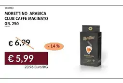 Prezzemolo e Vitale MORETTINO ARABICA CLUB CAFFE MACINATO offerta