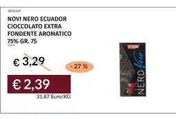Prezzemolo e Vitale NOVI NERO ECUADOR CIOCCOLATO EXTRA FONDENTE AROMATICO offerta