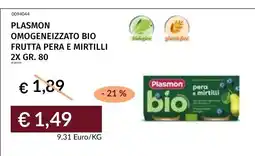 Prezzemolo e Vitale PLASMON OMogeneizzato BIO FRUTTA PERA E MIRTILLI offerta