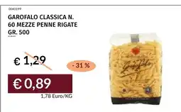Prezzemolo e Vitale GAROFALO CLASSICA N. 60 MEZZE PENNE RIGATE offerta