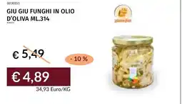 Prezzemolo e Vitale GIU GIU FUNGHI IN OLIO D'OLIVA offerta