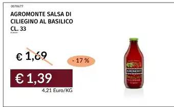 Prezzemolo e Vitale AGROMONTE SALSA DI CILIEGINO AL BASILICO offerta
