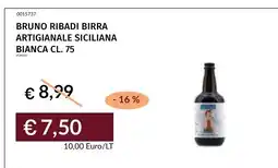 Prezzemolo e Vitale BRUNO RIBADI BIRRA ARTIGIANALE SICILIANA BIANCA offerta