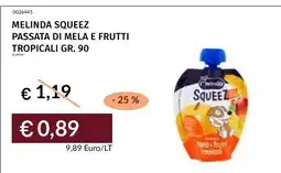 Prezzemolo e Vitale Melinda Squeeze Passata di mela e frutti tropicali offerta