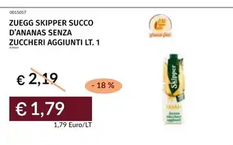 Prezzemolo e Vitale ZUEGG SKIPPER SUCCO D'ANANAS SENZA ZUCCHERI AGGIUNTI offerta