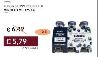 Prezzemolo e Vitale ZUEGG SKIPPER SUCCO DI MIRTILLO offerta