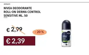 Prezzemolo e Vitale NIVEA DEODORANTE ROLL-ON DERMA CONTROL SENSITIVE offerta
