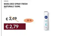 Prezzemolo e Vitale NIVEA DEO SPRAY FRESH NATURALE offerta