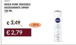 Prezzemolo e Vitale NIVEA PURE INVISIBLE DEODORANTE SPRAY offerta