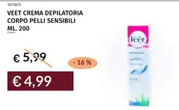 Prezzemolo e Vitale VEET CREMA DEPILATORIA CORPO PELLI SENSIBILI offerta