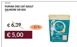 Prezzemolo e Vitale PURINA ONE CAT ADULT SALMONE GR 800 offerta