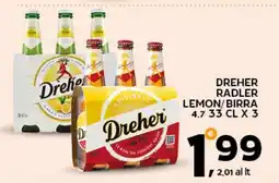 Extra Supermercati Dreher Radler Lemon/Birra offerta
