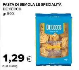 Tigre Pasta di semola Le specialità De Cecco offerta