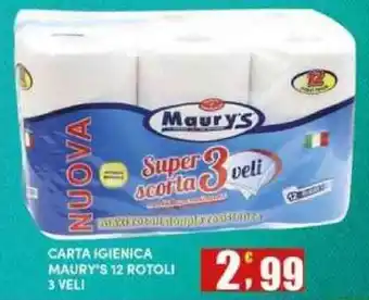 Maury's Carta igienica Maury's 3 veli offerta