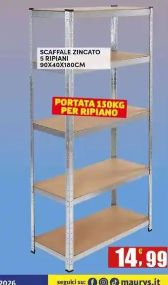 Maury's Scaffale zincato offerta