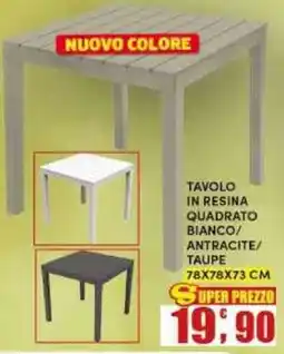 Maury's TAVOLO IN RESINA QUADRATO offerta