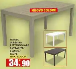 Maury's TAVOLO IN RESINA RETTANGOLARE offerta