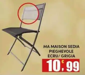 Maury's MA MAISON SEDIA PIEGHEVOLE ECRU/GRIGIA offerta