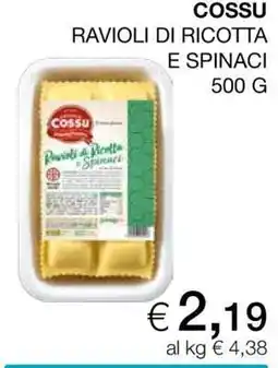 Coop COSSU RAVIOLI DI RICOTTA E SPINACI offerta