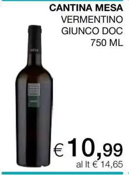 Coop CANTINA MESA VERMENTINO GIUNCO DOC offerta