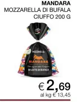 Coop MANDARA MOZZARELLA DI BUFALA CIUFFO 200 G offerta