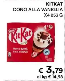 Coop KITKAT CONO ALLA VANIGLIA X4 253 G offerta