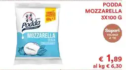 Coop PODDA MOZZARELLA 3X100 G offerta