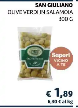 Coop SAN GIULIANO OLIVE VERDI IN SALAMOIA 300 G offerta