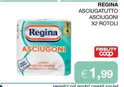 Coop REGINA ASCIUGATUTTO ASCIUGONI X2 ROTOLI offerta