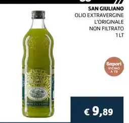 Coop SAN GIULIANO OLIO EXTRAVERGINE L’ORIGINALE NON FILTRATO 1 LT offerta
