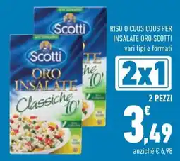 Conad Riso o cous cous per insalate oro scotti offerta