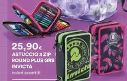 Ipercoop Astuccio 3 zip round plus grs invicta offerta