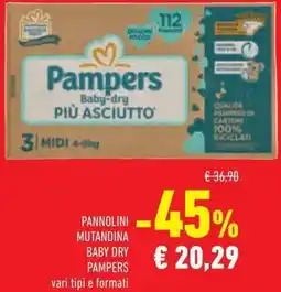 Conad Superstore Pannolini mutandina baby dry Pampers offerta