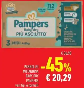 Pannolini mutandina baby dry Pampers