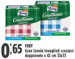 Rossotono Carrefour Foxy Gran tavola tovaglioli scozzesi doppiovelo offerta