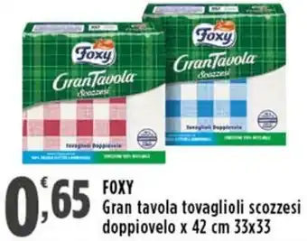 Rossotono Carrefour Foxy Gran tavola tovaglioli scozzesi doppiovelo offerta