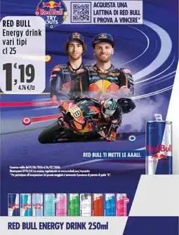 Rossotono Carrefour Red Bull Energy drink offerta