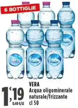 Rossotono Carrefour Vera Acqua oligominerale naturale/frizzante offerta