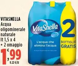 Rossotono Carrefour Vitasnella Acqua oligominerale naturale offerta