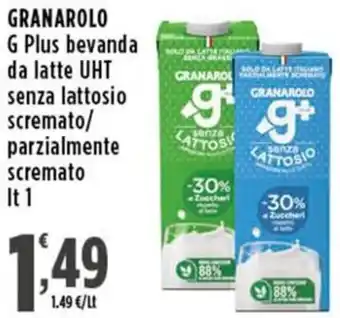 Rossotono Carrefour Granarolo G Plus bevanda da latte UHT senza lattosio scremato/ parzialmente scremato offerta