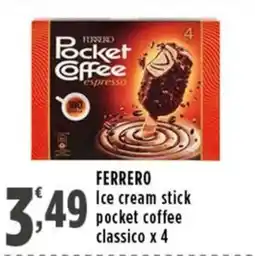 Rossotono Carrefour Ferrero ice cream stick pocket coffee classico offerta