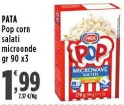Rossotono Carrefour Pata pop corn salati microonde offerta