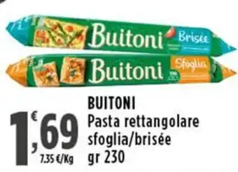 Rossotono Carrefour Buitoni pasta rettangolare sfoglia/brisée offerta