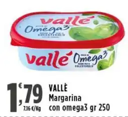 Rossotono Carrefour Vallè margarina con omega3 offerta
